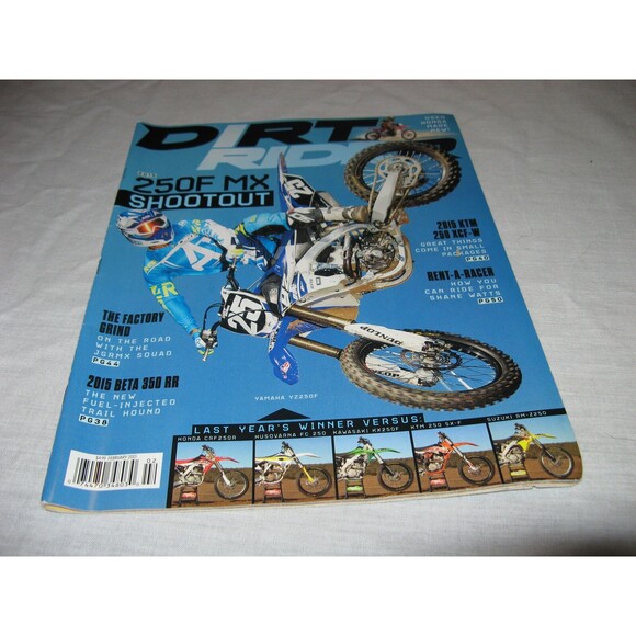 Dirt Rider Magazine February 2015 Motorcycle 250F Shootout Yamaha YZ250F - Picture 1 of 2